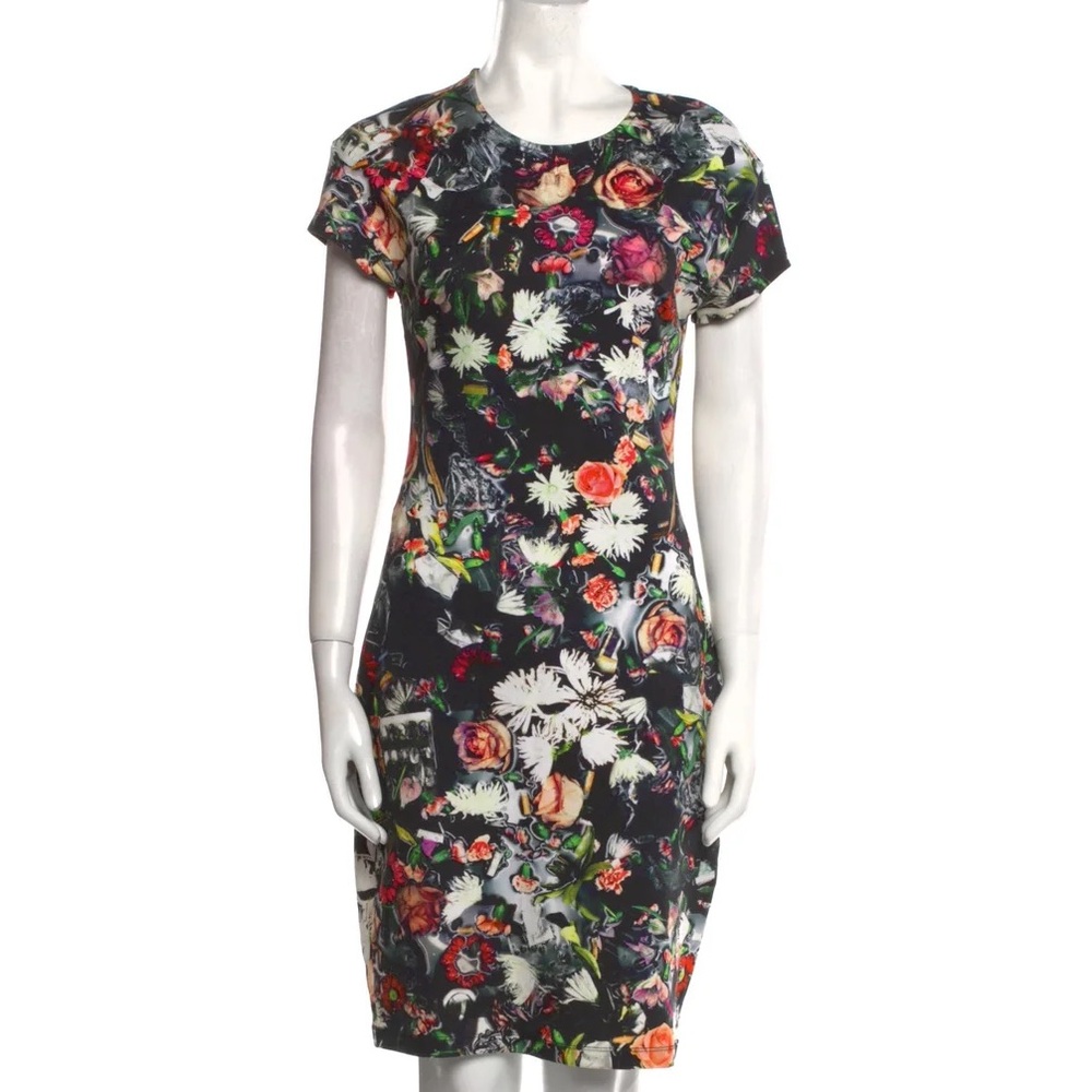 McQ by Alexander McQueen Floral Print Knee-Length Dress